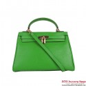 Hermes Kelly 32cm Shoulder Bags Green Clemence Leather Gold Tl1885fr81