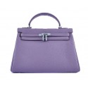 Hermes Kelly 32cm Shoulder Bags Lavender Grainy Leather Silver Tl1580aj95