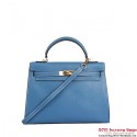 Hermes Kelly 32cm Top Handle Bag Blue Togo Leather Gold Tl1908Ty85