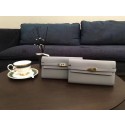Hermes Kelly Epsom Leather Wallet H4086 Light Grey Tl2063vN22