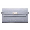 Hermes Kelly Wallet Togo Leather Bi-Fold Purse HA708W SkyBlue Tl2145Kn56