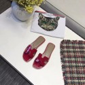 Hermes lady leather fashion Slipper HO808HMJ red Tl3371rf34