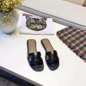 Hermes lady leather fashion Slipper HO811HMJ black Tl3359tg76