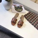 Hermes lady leather Slipper HO815HMJ Heel high 5CM brown Tl3331NP24