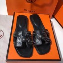 Hermes Leather Slipper HO781JYX Black Tl3377yk28