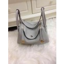 Hermes Lindy 30CM Grey Leather Shoulder Bag HLD30 Gold Tl1237bW68