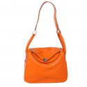 Hermes Lindy 30CM Havanne Handbags 1057 Orange Leather Silver Hardware Tl1951uT54
