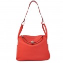 Hermes Lindy 30CM Havanne Handbags 1057 Red Leather Silver Hardware Tl1950lu18