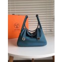 Hermes Lindy Original Togo Leather Bag 5086 Dark Blue Tl790fr81