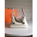 Hermes Lindy Original Togo Leather Bag 5086 White Tl804tg76