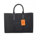 Hermes Mens Briefcase Canvas & Leather H1691 Black Tl1716CI68