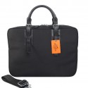 Hermes Mens Briefcase Canvas & Leather H1702D Black Tl1719Is79