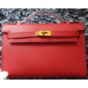 Hermes MINI Kelly 22cm Tote Bag Calf Leather K011 Red Tl1183iv85
