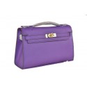Hermes MINI Kelly 22cm Tote Bag Calfskin Leather Purple Tl1531EW67