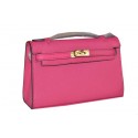 Hermes MINI Kelly 22cm Tote Bag Calfskin Leather Rose Tl1535TV86