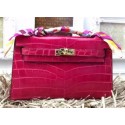 Hermes MINI Kelly 22cm Tote Bag Croco Leather KL22 Rose Tl967wn15