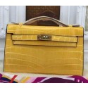 Hermes MINI Kelly 22cm Tote Bag Croco Leather KL22 Yellow Tl973fc78