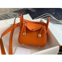 Hermes mini Lindy Original Togo Leather Bag OLD19 orange Tl419EB28