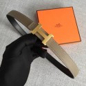 Hermes original epsom leather belts wide 2.5CM 2714 grey Tl3554bm74