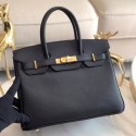 Hermes original Epsom Leather HB35O black&gold Metal Tl572Dq89
