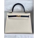 Hermes Original Epsom Leather KEL2578 white&black Tl362Yr55