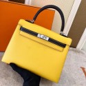 Hermes Original Epsom Leather KEL2578 yellow&black Tl337xh67