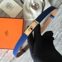 Hermes original epsom leather Kelly belt H069854 blue gold plated metal Tl3526Eb92