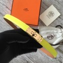 Hermes original epsom leather Kelly belt H069854 lemon gold plated metal Tl3523vN22