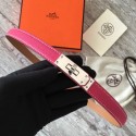 Hermes original epsom leather Kelly belt H069854 rose silver plated metal Tl3512rh54