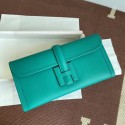 Hermes Original Espom Leather Clutch 37088 blue Tl240nS91