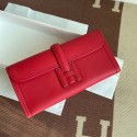 Hermes Original jige swift Leather Clutch 37088 red Tl269bm74