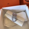 Hermes Original Lizard Leather Cluth Bag 17726 Offwhite Tl898Tk78
