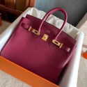 Hermes original Togo Leather HB25O Burgundy Tl161dE28