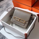 Hermes Roulis 19cm Evercolor 9D H9003 dark gray&Gold Tl139Zf62