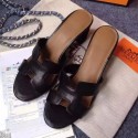 Hermes Sandals Togo Leather HO0471 Black Tl3407yj81