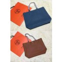 Hermes Shopper Double-Sided Bag Original Leather HS1209 Blue&Wheat Tl1139UW57