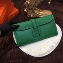 Hermes Togo Leather Clutch H88017 Green Tl858Nw52