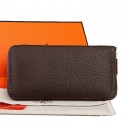 Hermes Zipper Wallet Original Leather A309 Dark Brown Tl2253Xw85