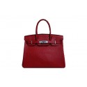 High Quality Imitation Hermes Birkin 35CM Tote Bag Red Ostrich Leather BK35 Silver Tl1791wn47
