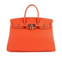 High Quality Imitation Hermes Birkin 35CM Tote Bags Orange Grainy Leather H-35 Gold Tl1426wn47