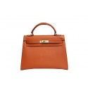High Quality Replica Hermes Kelly 32cm Shoulder Bag Orange Saffiano Leather K32 Gold Tl1809aR54