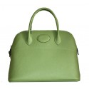 Hot Hermes Bolide 37CM Calfskin Leather Tote Bags H509084 Green Tl1449io40