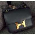 Hot Hermes Constance Bag Calfskin Leather H9999 Black Tl985cT87