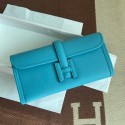 Hot Hermes Original jige swift Leather Clutch 37088 sky blue Tl255cT87