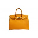 Imitation AAA Hermes Birkin 35CM Tote Bag Yellow Original Leather BK35 Gold Tl1838RP55