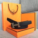 Imitation Cheap Hermes original togo 2 belt buckle & Reversible leather strap 32 mm H06454 black Tl3463fV17