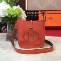 Imitation Fashion Hermes Evelyne mini 17cm Messenger Bag Original Calf Leather H1187 Orange Tl829kd19