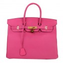 Imitation Hermes Birkin 35CM Tote Bag Peach Original Leather H35 Gold Tl1675Nj42