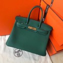 Imitation Hermes Birkin Bag Original Leather 35CM 17825 Green Tl501sJ18