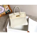 Imitation Hermes Birkin Bag Original Leather crocodile HBK35 white Tl500zn33